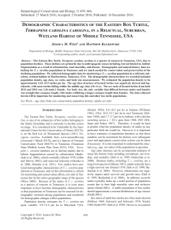 Demographic Characteristics of the Eastern Box Turtle, Terrapene