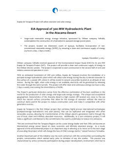 EIA Approval of 300 MW Hydroelectric Plant in the Atacama Desert