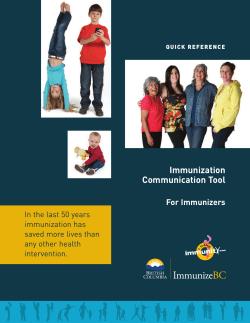Immunization Communication Tool for Immunizers