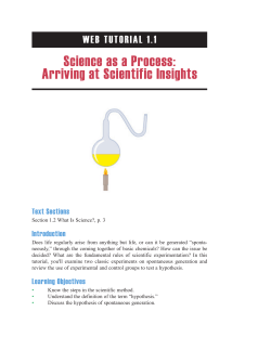 Science as a Process: Arriving at Scientific Insights