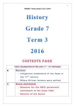 Indigenous inhabitants of the Cape in the 17 century