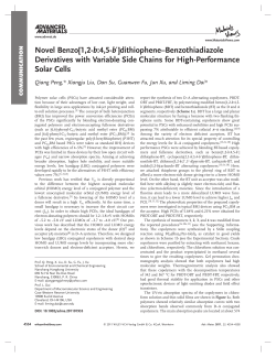 Novel Benzo[1,2b:4,5b]dithiopheneBenzothiadiazole Derivatives