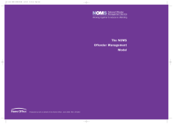 The NOMS Offender Management Model