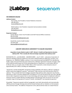 Press release - LabCorp Test Menu