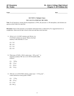 AP Problem Set - St. John`s College HS