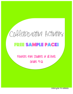 High School Math Activities