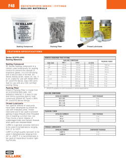 ENY/EYS/EY/EYD SERIES &bull; FITTINGS SEALING MATERIALS