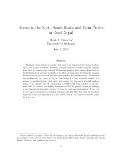 Access to the North-South Roads and Farm Profits in Rural Nepal