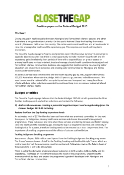 2015 Federal Budget position paper FINAL