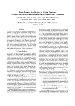 From Domain Specification to Virtual Humans: An integrated