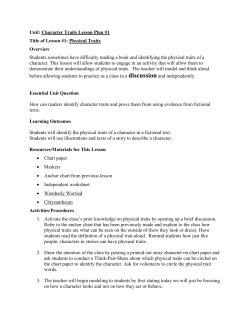 Unit: Character Traits Lesson Plan #1 Title of Lesson #1: Physical