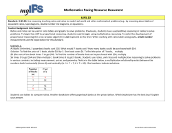 Mathematics Pacing Resource Document