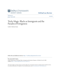 Tricky Magic: Blacks as Immigrants and the Paradox of Foreignness