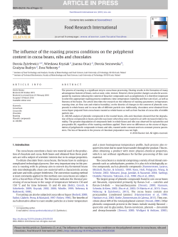 The influence of the roasting process conditions on the polyphenol