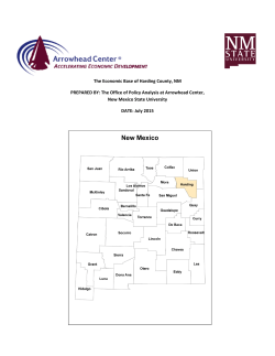 The Economic Base of Harding County, NM PREPARED BY: The