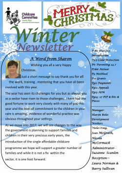 A Word from Sharon - Sligo County Childcare Committee