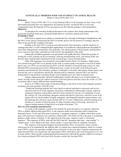 Genetically Modified Foods And Its Impact On Animal Health