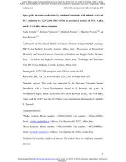 1 Synergistic leukemia eradication by combined treatment with