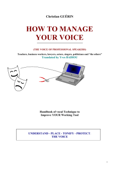 How to manage your voice