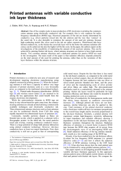 Printed antennas with variable conductive ink layer thickness