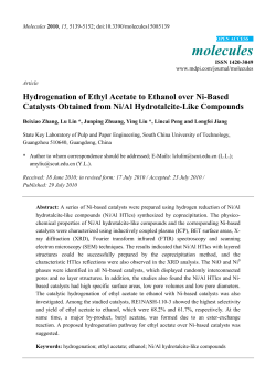 Hydrogenation of Ethyl Acetate to Ethanol over Ni