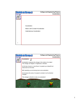 College and Engineering Physics Acceleration Motion with Constant