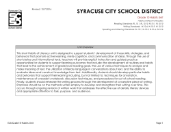 Habits Unit Template - The Syracuse City School District
