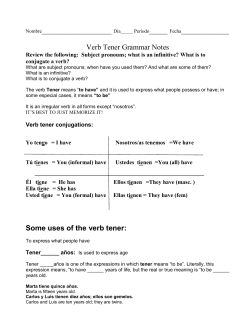 Tener Grammar Notes