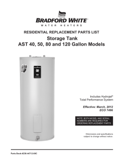 Storage Tank AST 40, 50, 80 and 120 Gallon Models