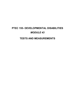 PTEC 155- DEVELOPMENTAL DISABILITIES MODULE 43 TESTS