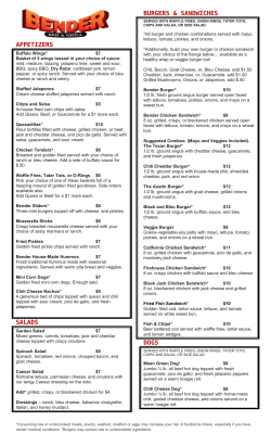 menu - Bender Bar and Grill
