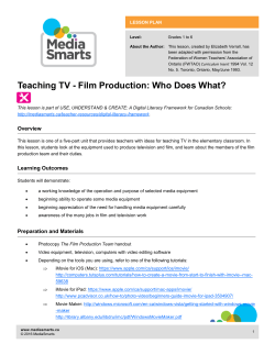 Teaching TV - Film Production: Who Does What?