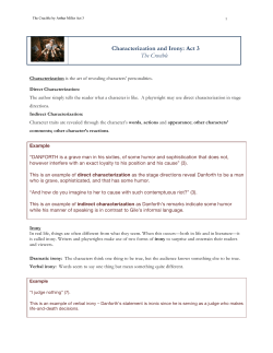Characterization and Irony: Act 3 The Crucible