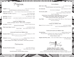 Program - Canzona Women`s Ensemble