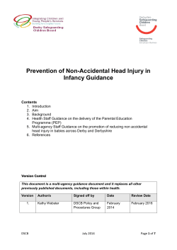 Prevention of Non-Accidental Head Injury in Infancy Guidance