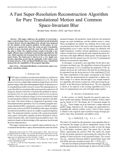 A fast super-resolution reconstruction algorithm for pure translational