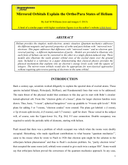 Mirrored Orbitals Explain the Ortho/Para States of Helium