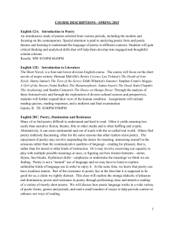 Spring 2015 - UCR English Department