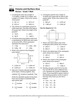 Volume and Surface Area