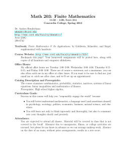 Math 203: Finite Mathematics