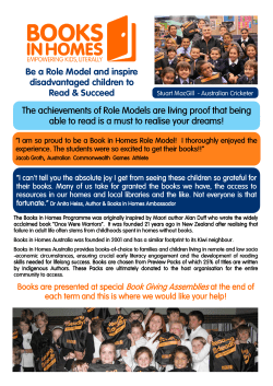 Role Model Flyer - Books in Homes Australia