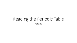 Reading the Periodic Table