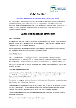 Cube Creator Suggested teaching strategies
