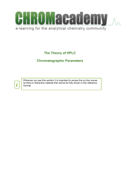 The Theory of HPLC Chromatographic Parameters