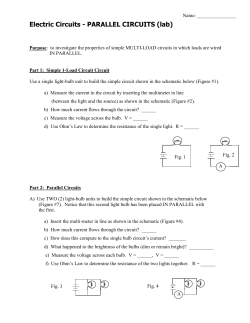 Electric Circuits - PARALLEL CIRCUITS (lab)