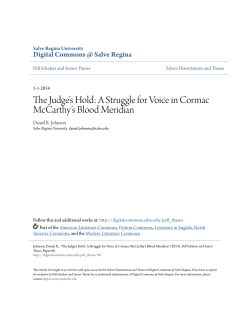 The Judge`s Hold: A Struggle for Voice in Cormac McCarthy`s Blood