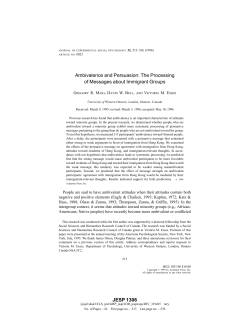 Ambivalence and Persuasion: The Processing of Messages about