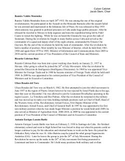 Cuban Cabinet Jacob Stern, Chair Ramiro Vald&eacute;s Men&eacute;ndez