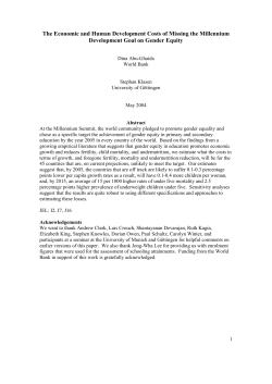 The Economic and Human Development Costs of Missing the