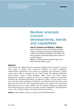 Nuclear arsenals: Current developments, trends and